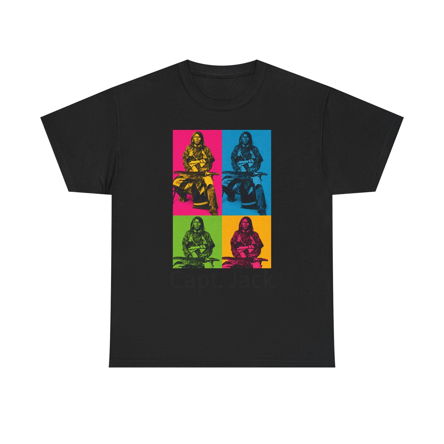 T-Shirt — Capt. Jack Pop-Art Portrait Tee with Arrow Back Print