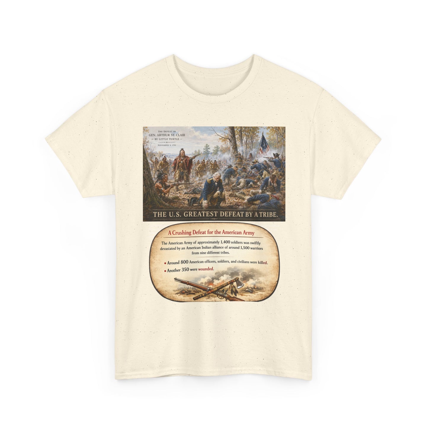 Chief Little Turtle Historical Battle Tee — "The U.S. Greatest Defeat by a Tribe" Cotton T-Shirt