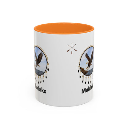 Modoc Eagle Ceramic Mug (11oz/15oz) – 'Maklaks' Native-Inspired Coffee Cup