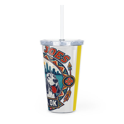 Anglo Joe's Tulsa, OK Tumbler with Straw — Retro City & Dog Design