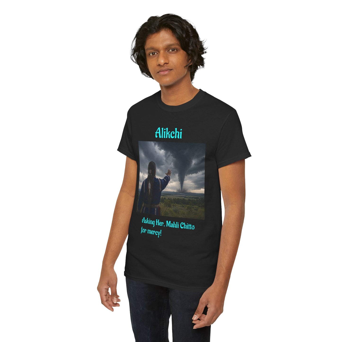 Alikchi Tornado Graphic Tee with "Asking Her: Mahli Chitto, for mercy!"