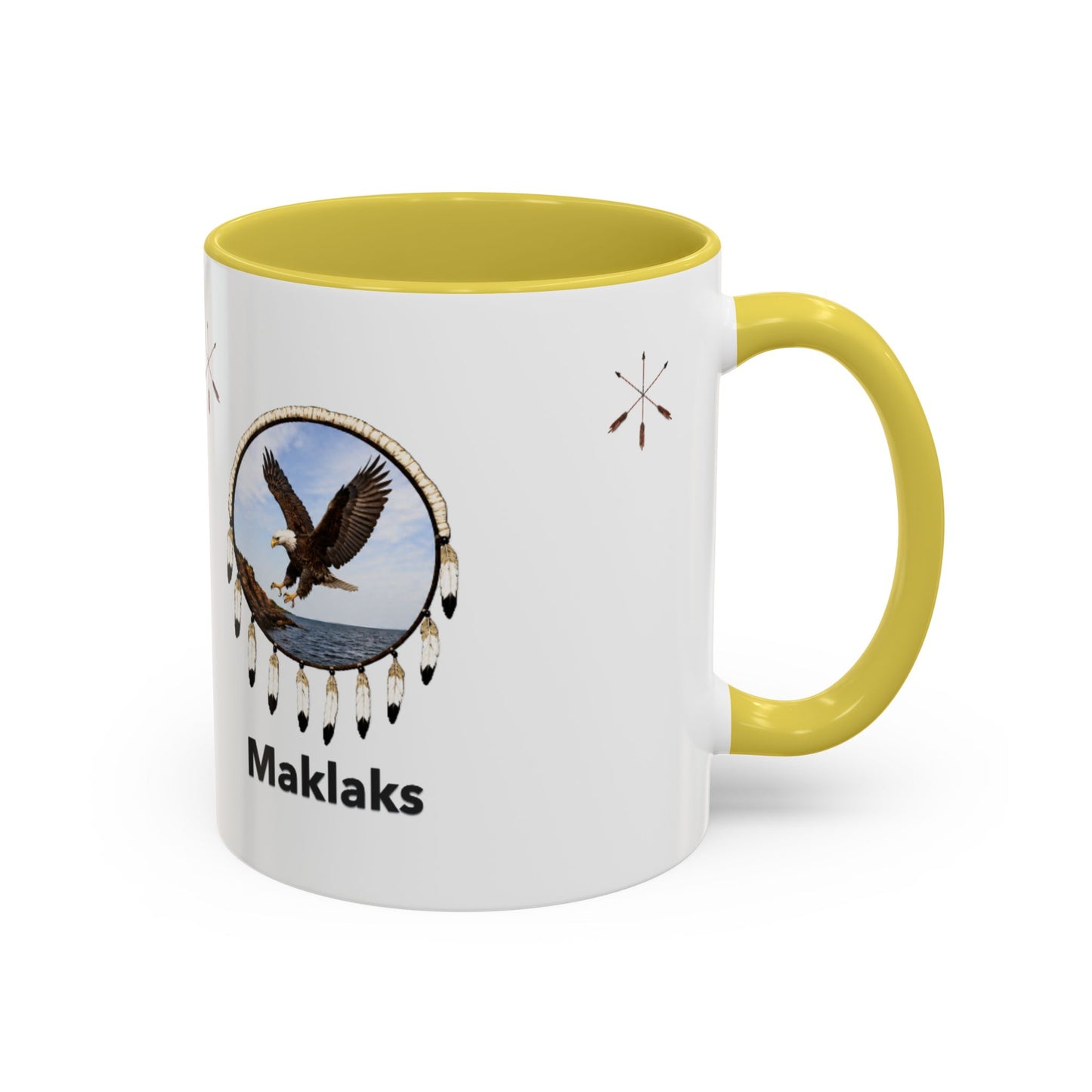Modoc Eagle Ceramic Mug (11oz/15oz) – 'Maklaks' Native-Inspired Coffee Cup