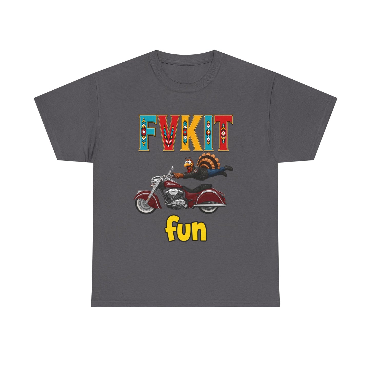Turkey Motorcycle  Graphic Tee — Retro Rider Humor T-Shirt