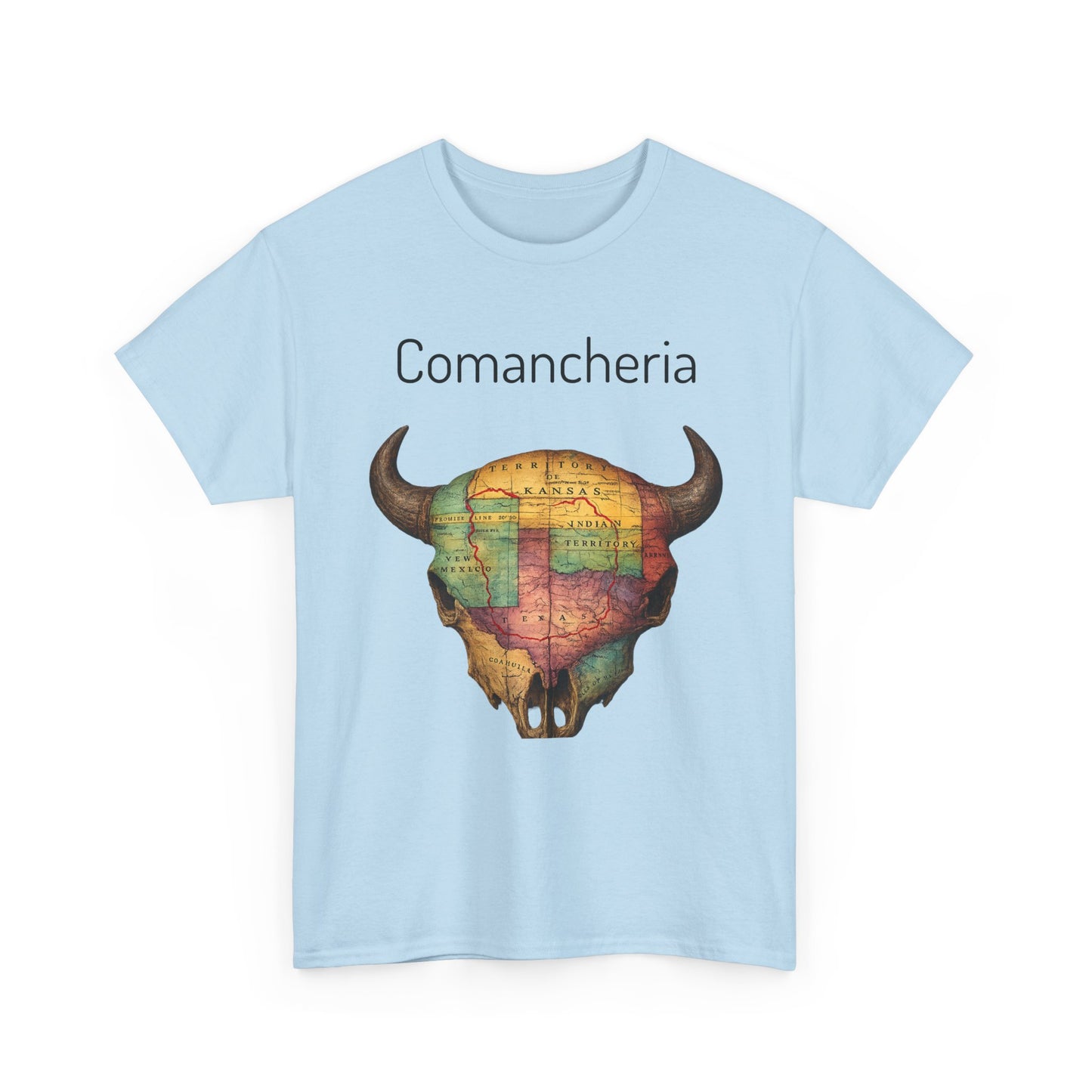 Comancheria Buffalo Skull T-Shirt — Western Map Graphic Tee
