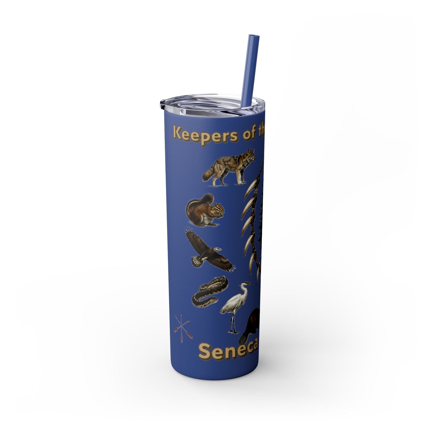 Seneca Cayuga Skinny Tumbler with Straw, 20oz