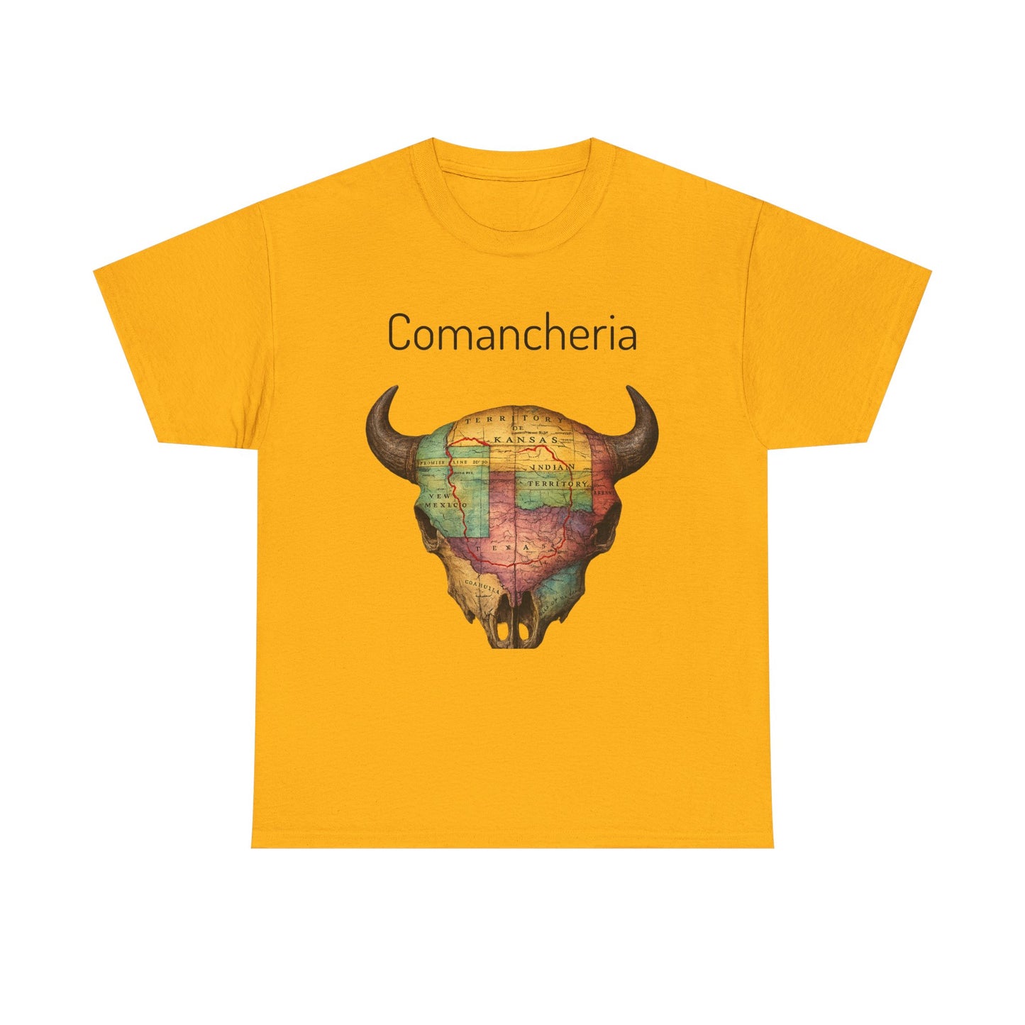 Comancheria Buffalo Skull T-Shirt — Western Map Graphic Tee