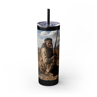Ft. Sill Apache 20oz Skinny Tumbler with Desert Native Warrior Photo Wrap
