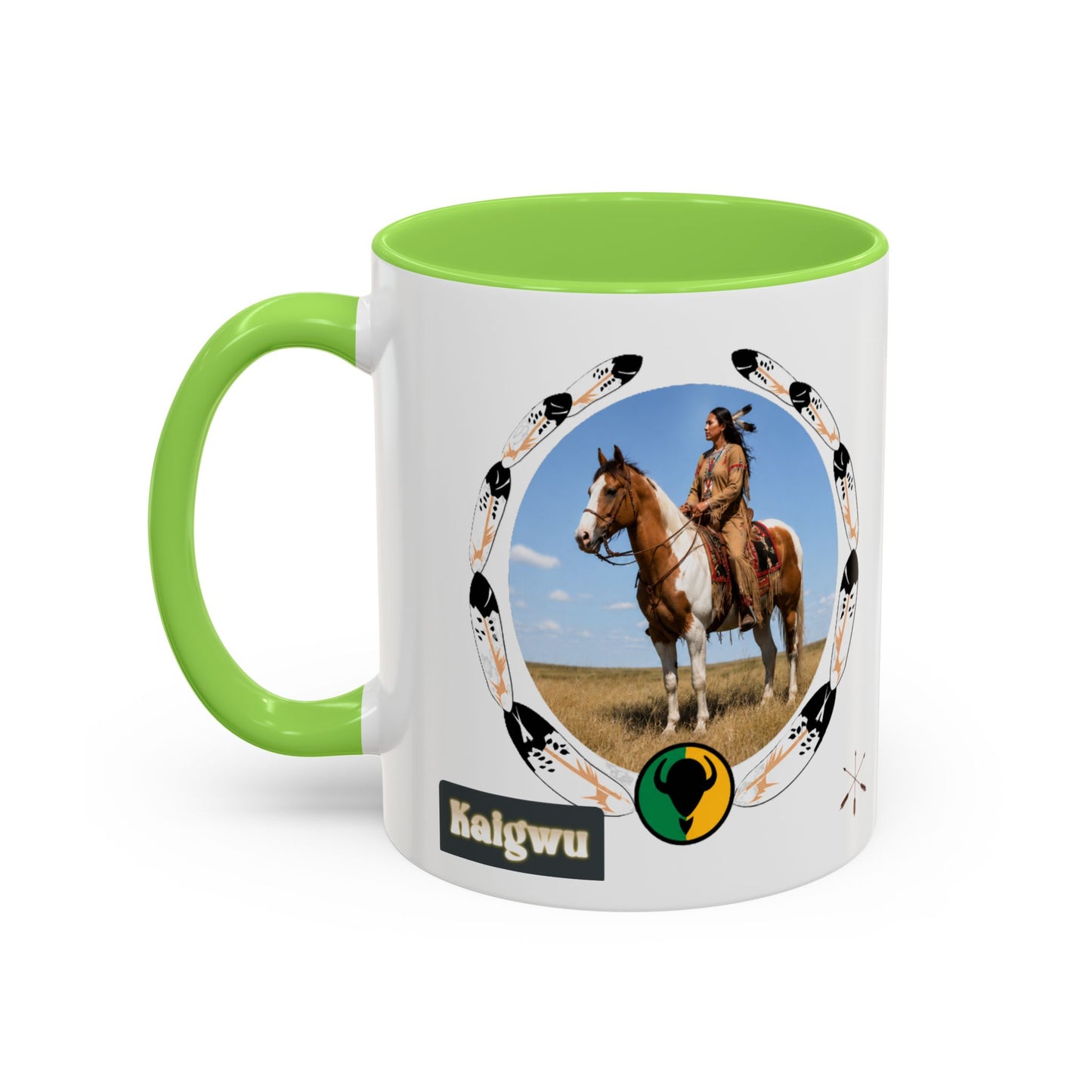 Kiowa Native Horse Photo Mug — Western Indigenous Pride Coffee Cup (11oz/15oz)