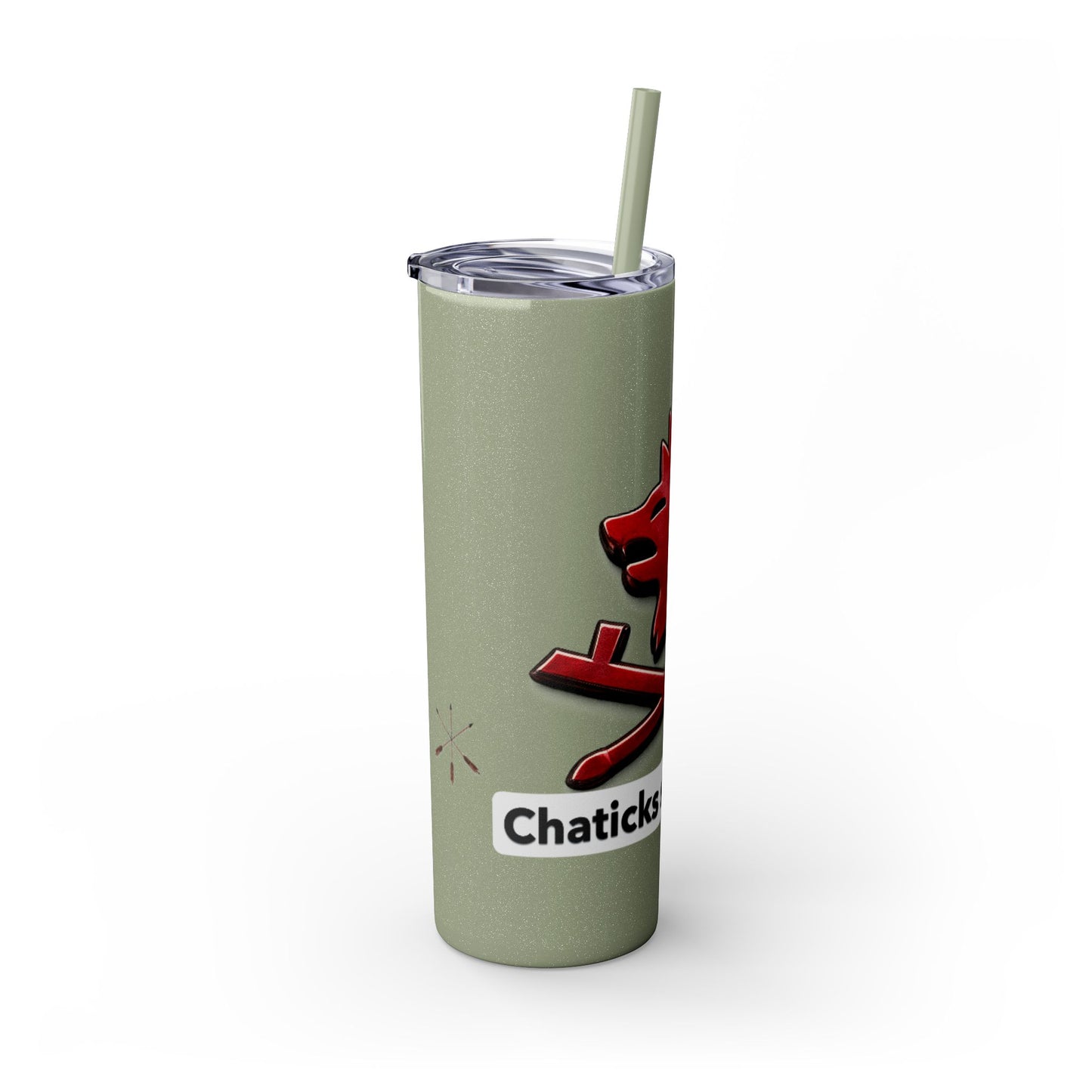 Pawnee Skinny Tumbler — Red Wolf Logo 20oz Insulated Tumbler with Straw