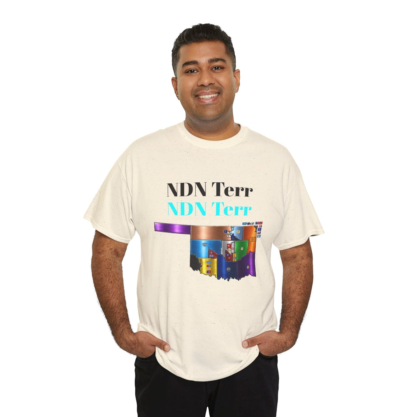 NDN Terr Oklahoma Map Tee — Native Pride Graphic T-Shirt with Arrows