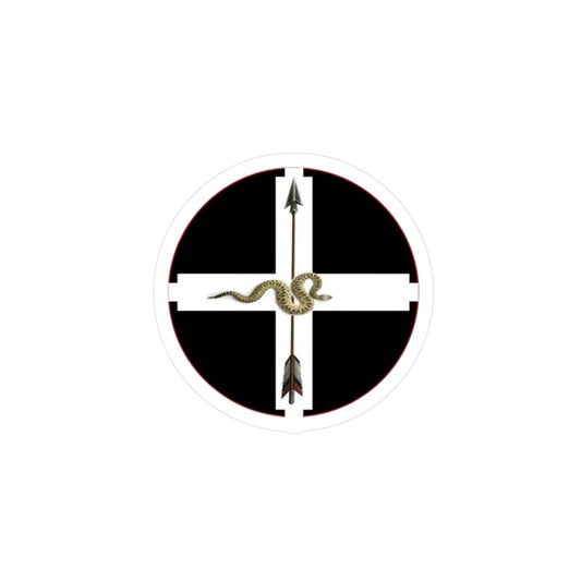 Tushkalosa Snake & Arrow Kiss-Cut Vinyl Sticker — Round Cross Emblem