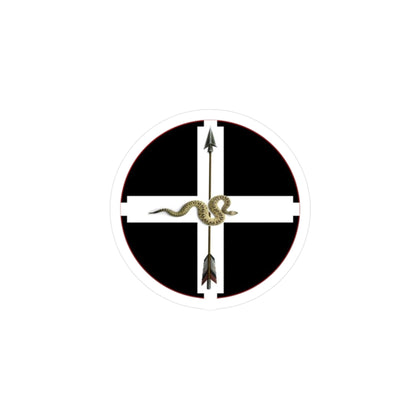 Tushkalosa Snake & Arrow Kiss-Cut Vinyl Sticker — Round Cross Emblem