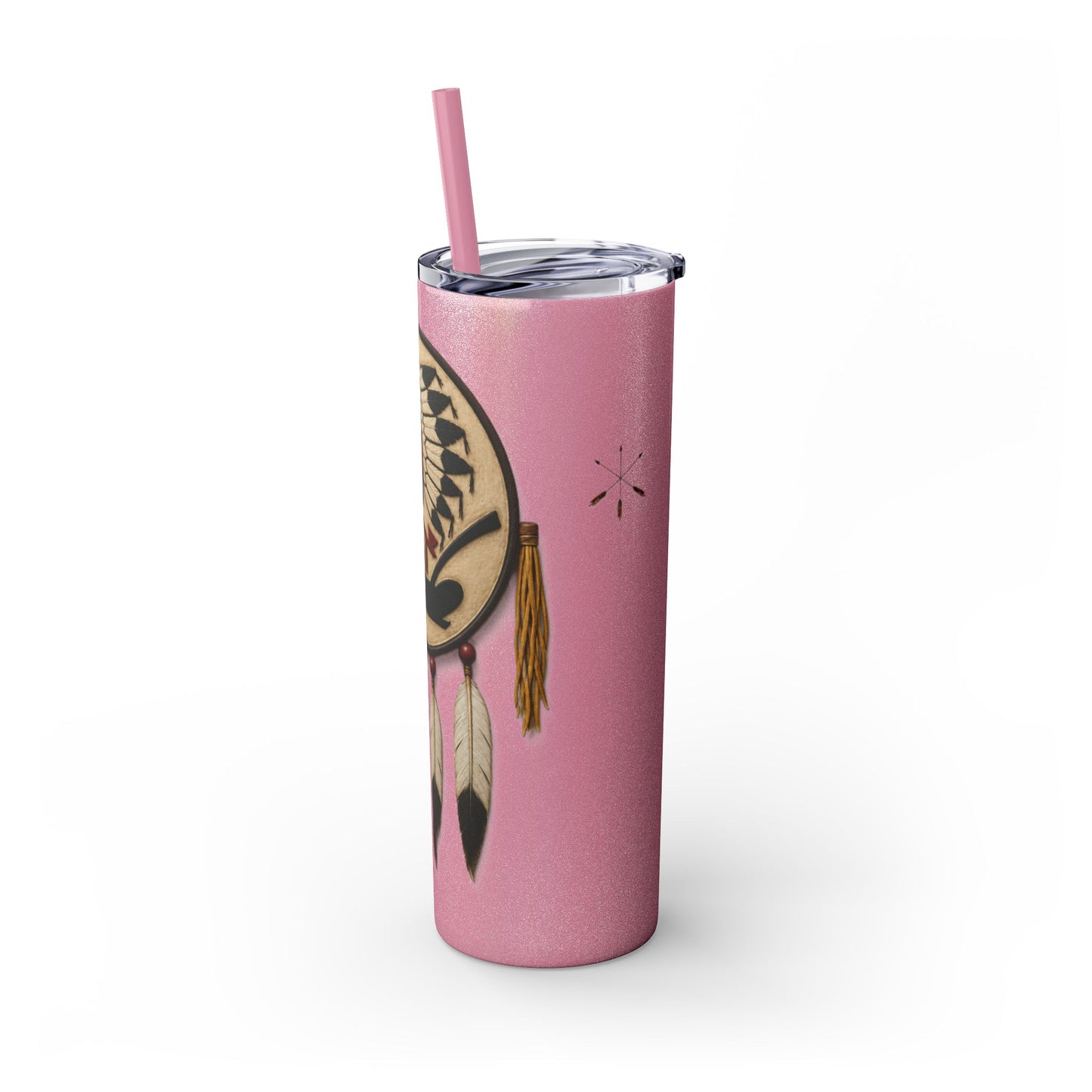 Iowa 20oz Skinny Tumbler with Native Dreamcatcher Design - 'Pahodje' Travel Straw Cup