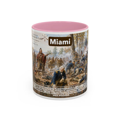 Miami History Battle Scene Mug — Military Vintage Illustration Coffee Cup (11oz/15oz)