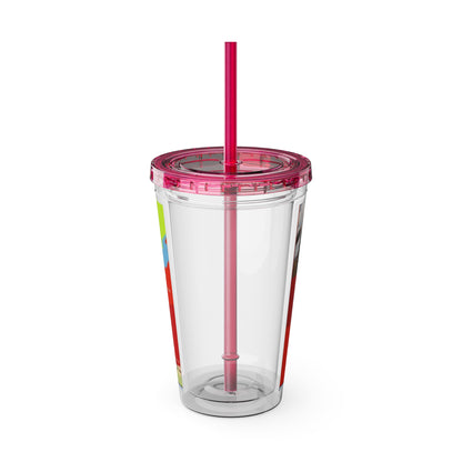 Pontiac Indigenous Nations Map Tumbler — 16oz Sunsplash Straw Cup