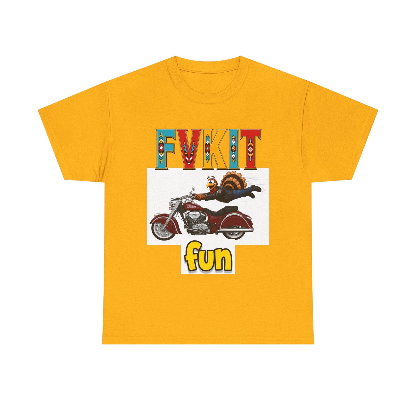 Turkey Motorcycle  Graphic Tee — Retro Rider Humor T-Shirt