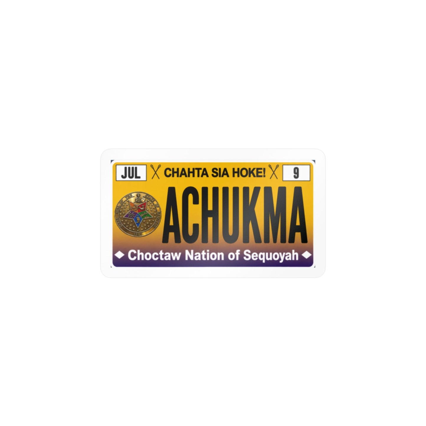 ACHUKMA Choctaw Nation License Plate Sticker — Kiss-Cut Vinyl Decal