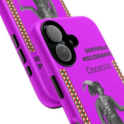 Seminole Miccosukee Tough Phone Case - Vibrant Pink Tribal Design