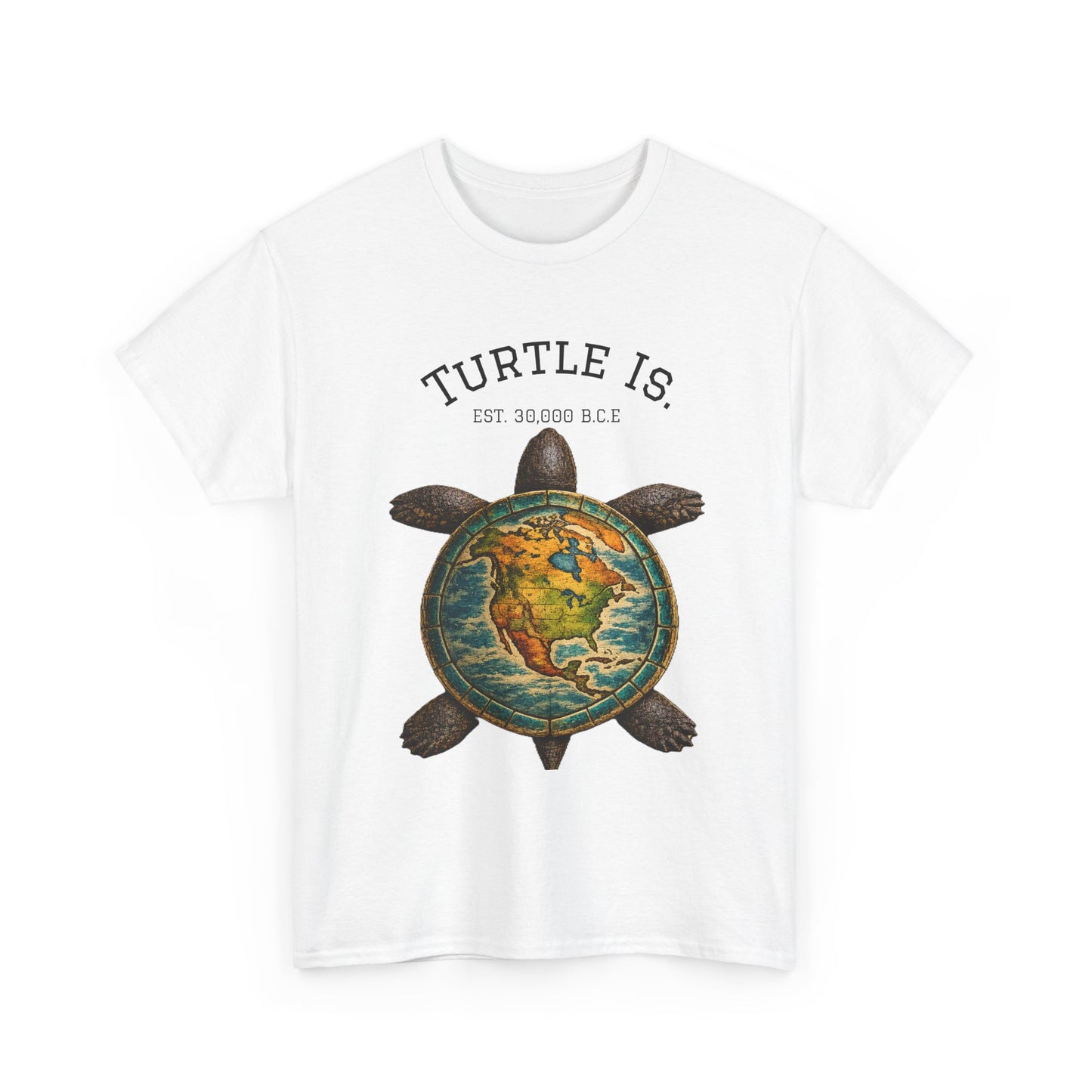 Turtle Globe Graphic Tee — "Turtle Is" Vintage Earth Turtle T-Shirt