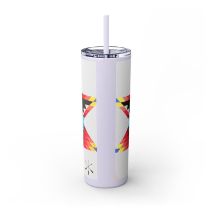 Onci 20oz Skinny Tumbler - Geometric Thunderbird Design, Insulated Travel Cup with Straw