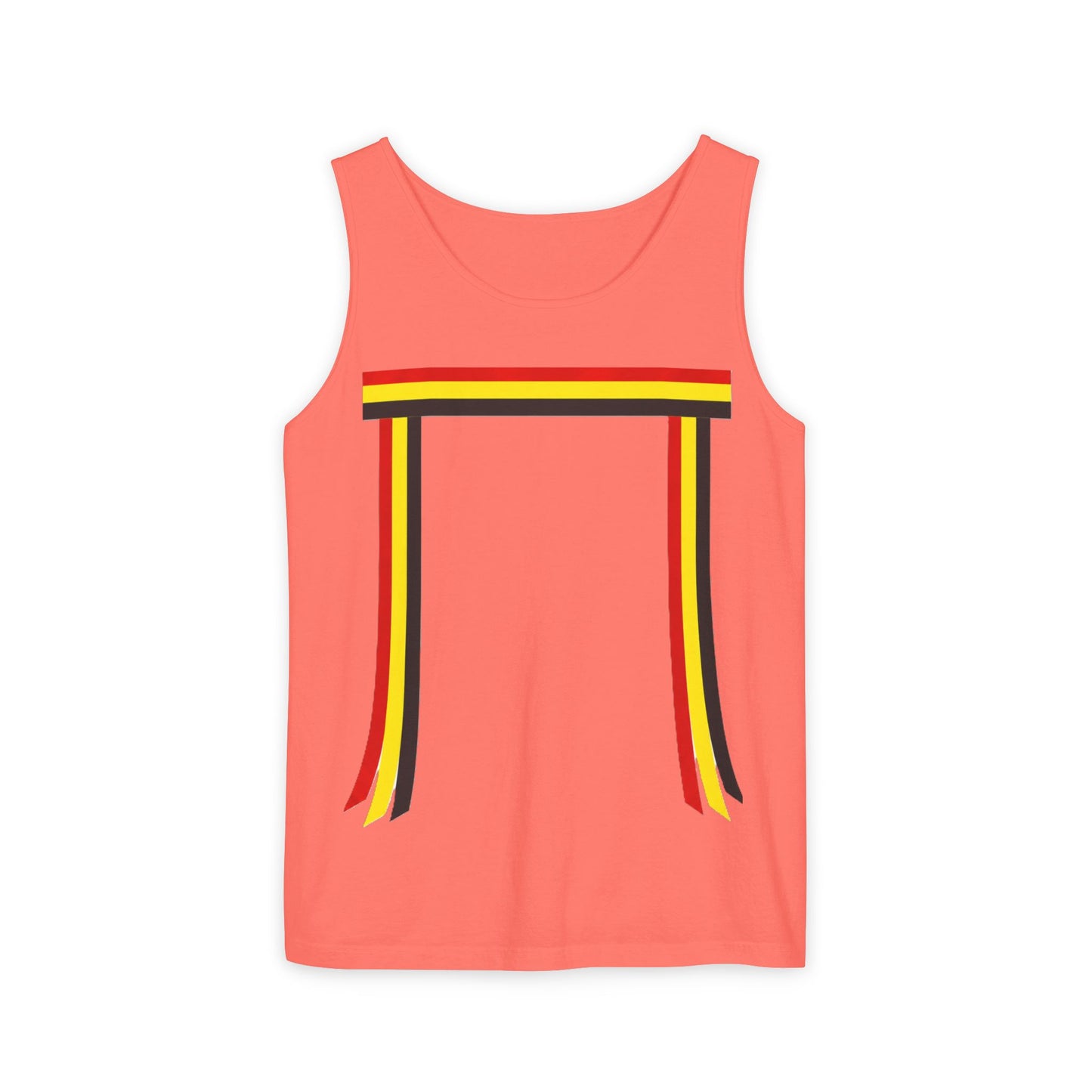 Ribbon shirt inspired Tank Top — Red Black Gold Striped Graphic Tank