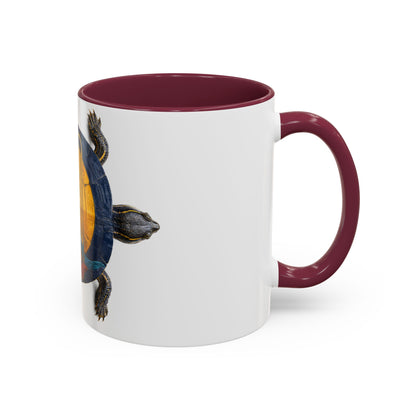 Delaware West Colorful Turtle Coffee Mug — Vibrant Hand-Painted Shell Design (11oz/15oz)