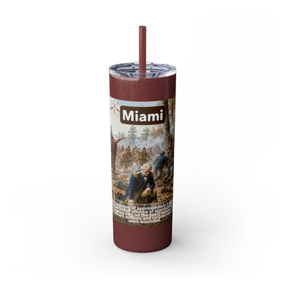 Miami Tribe Historical Skinny Tumbler 20oz — Native American Heritage Travel Cup