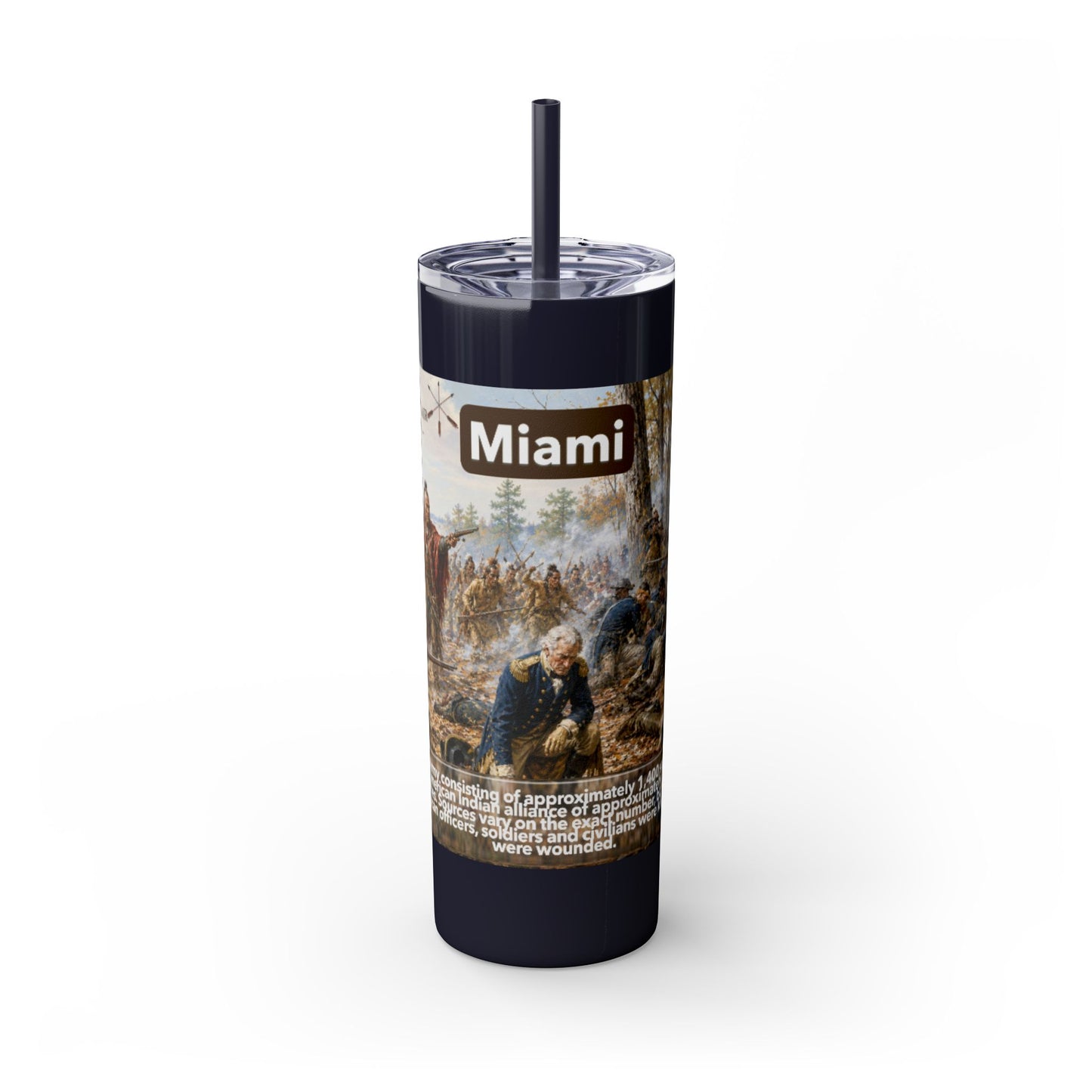 Miami Tribe Historical Skinny Tumbler 20oz — Native American Heritage Travel Cup