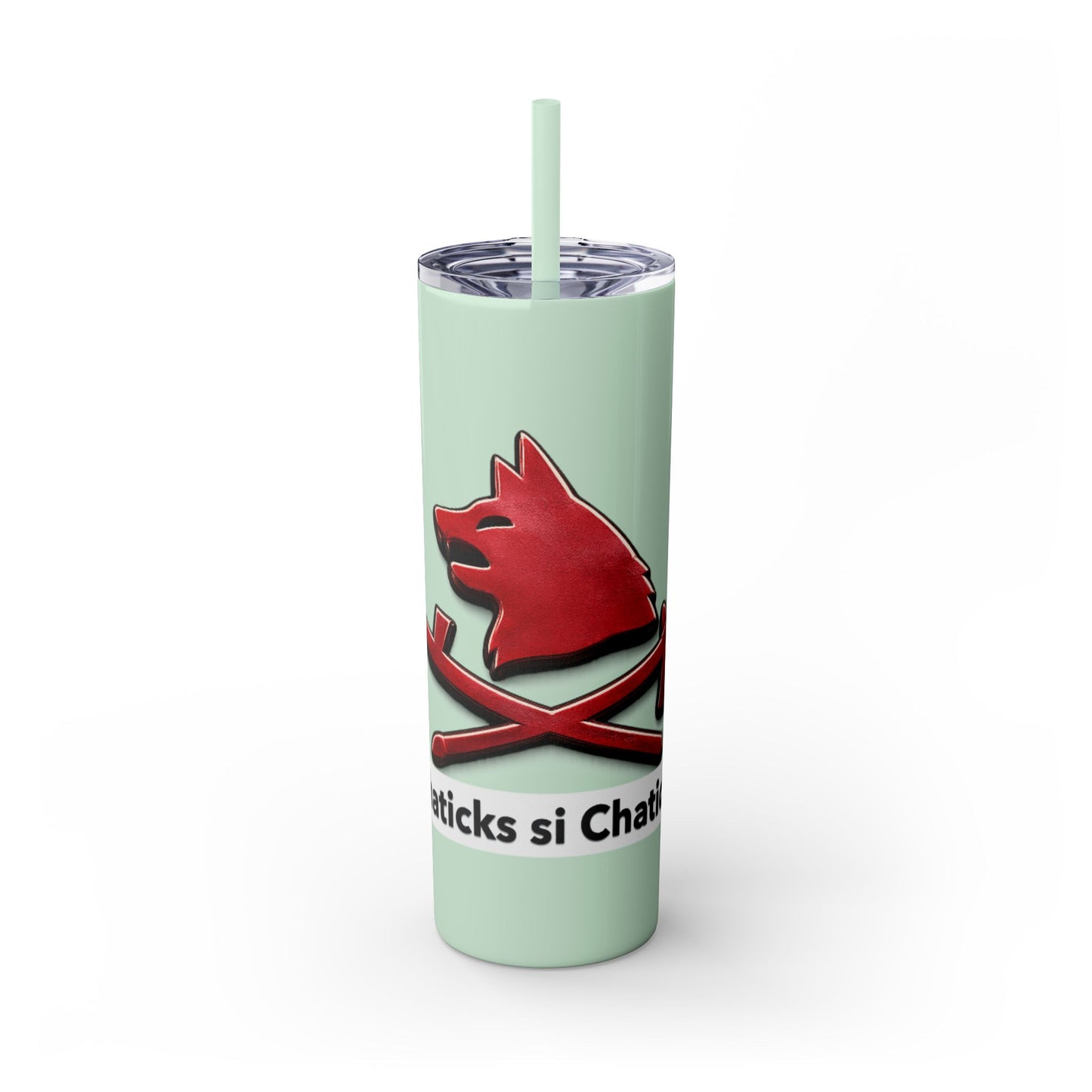 Pawnee Skinny Tumbler — Red Wolf Logo 20oz Insulated Tumbler with Straw