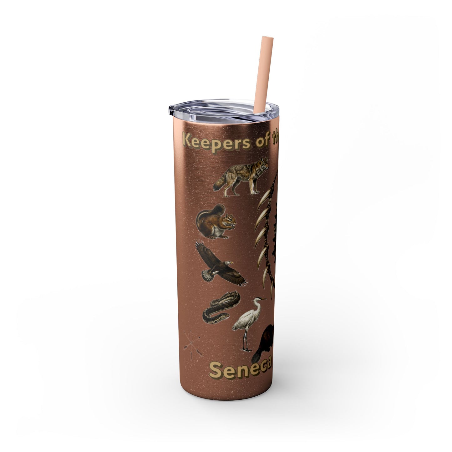 Seneca Cayuga Skinny Tumbler with Straw, 20oz