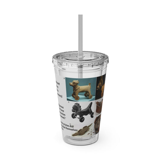 Aztec Sunsplash 16oz Insulated Straw Tumbler — Historical Artifact Illustration Design