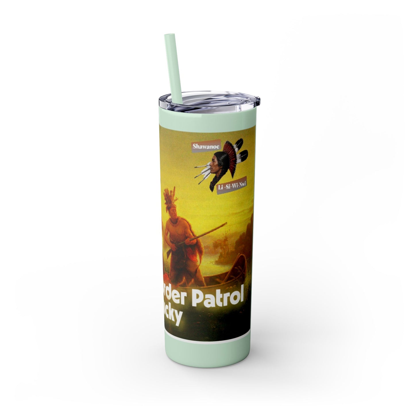 Shawnee Absentee Skinny Tumbler with Straw, 20oz
