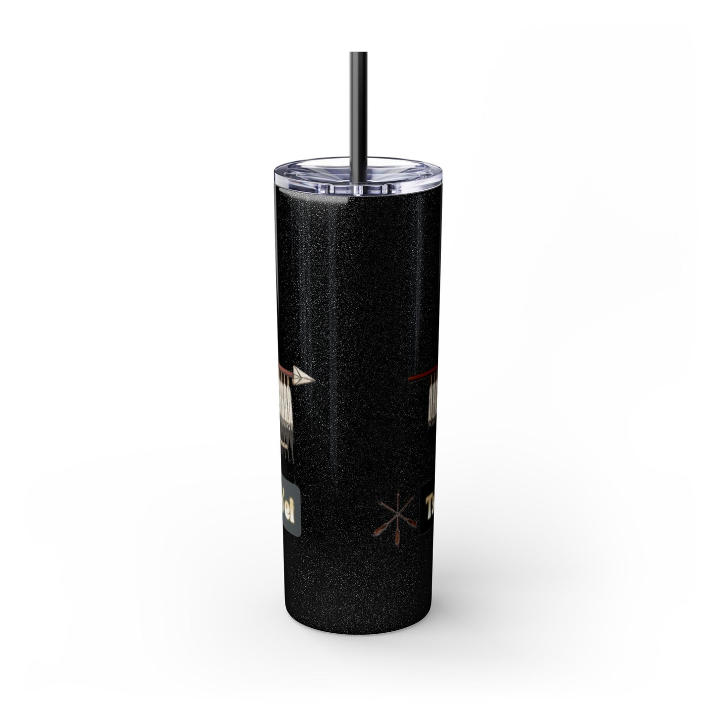 Cheyenne Arapaho 20oz Skinny Tumbler — Native American Shield & Arrows Design (Tsistsistas - Hinono'eitiit)