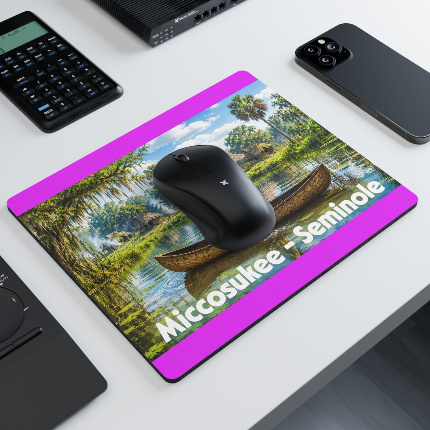 Miccosukee Seminole Canoe Mouse Pad — Scenic Everglades Native Art