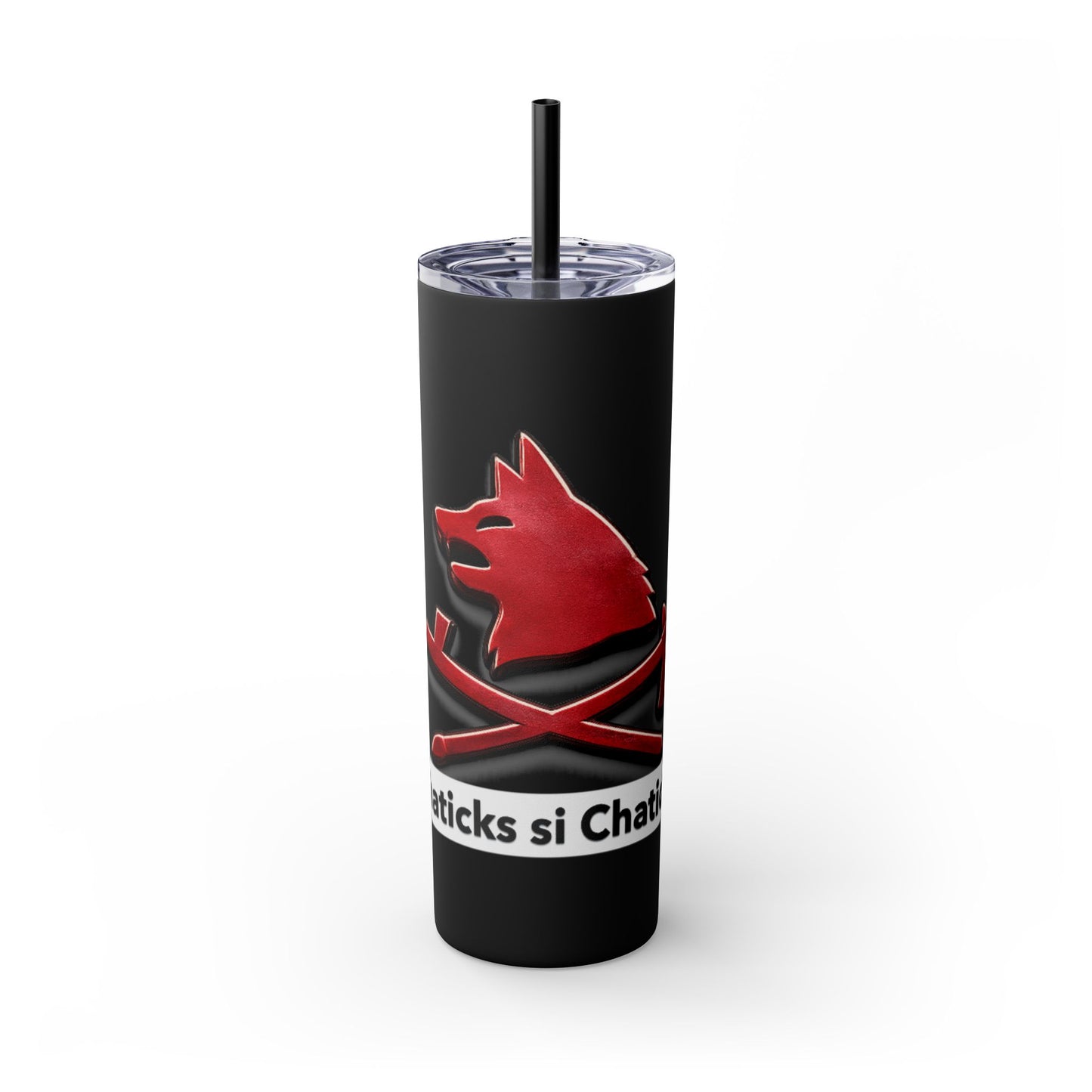 Pawnee Skinny Tumbler — Red Wolf Logo 20oz Insulated Tumbler with Straw