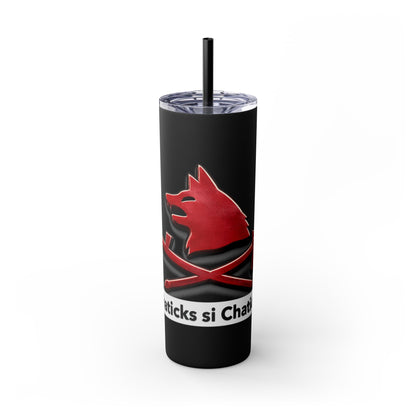 Pawnee Skinny Tumbler — Red Wolf Logo 20oz Insulated Tumbler with Straw