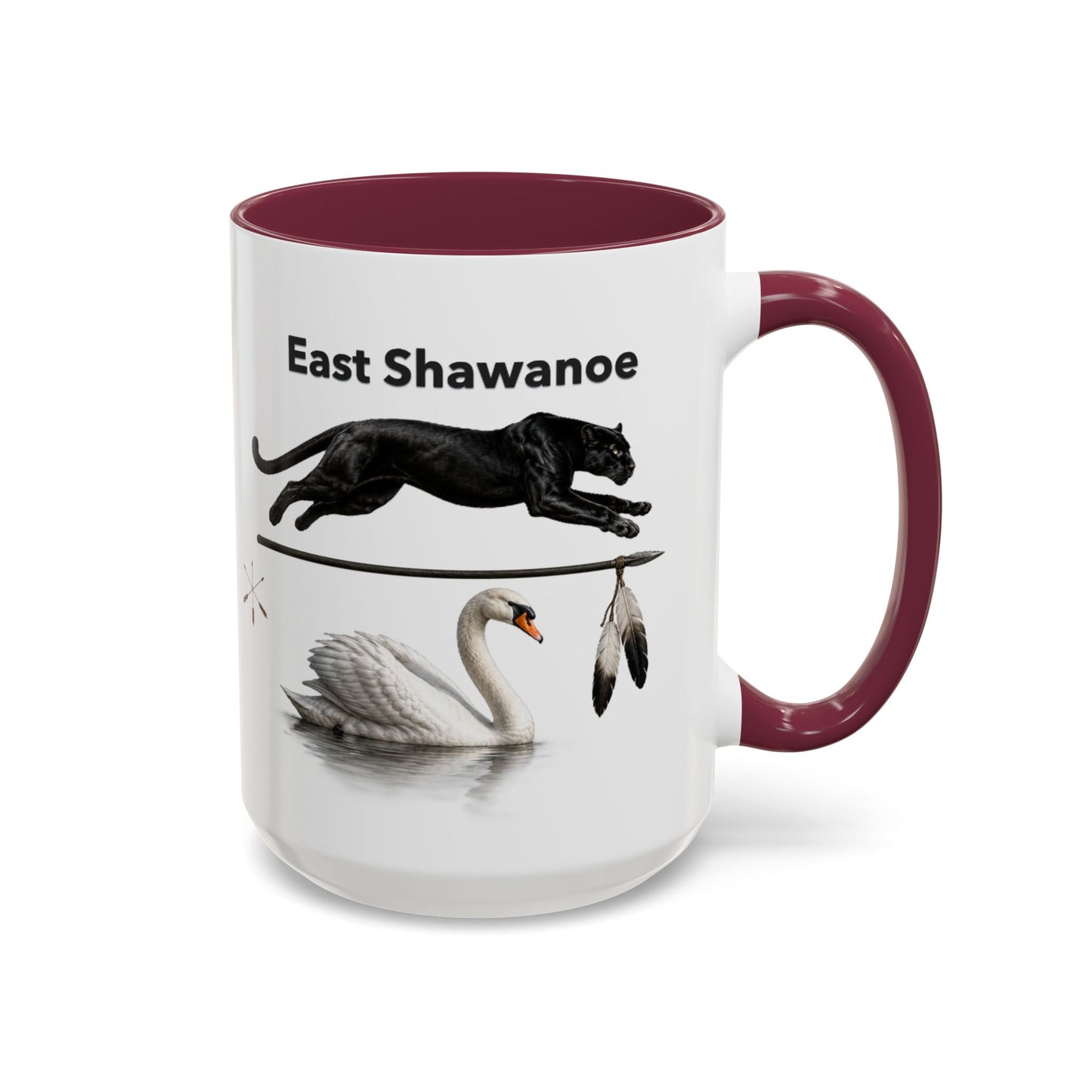 Shawnee East Shawanoe Mascot Panther & Swan Coffee Mug (11oz/15oz)