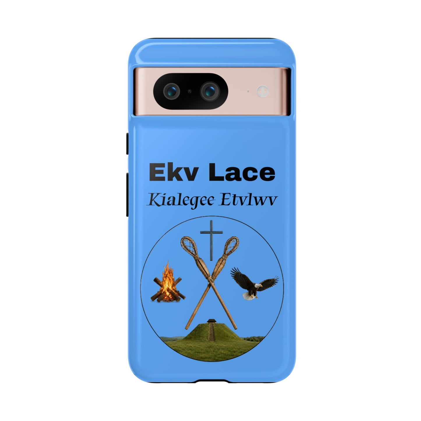 Kialegee Protective Phone Case — Custom 'Ekv Lace' Cross & Campfire Design