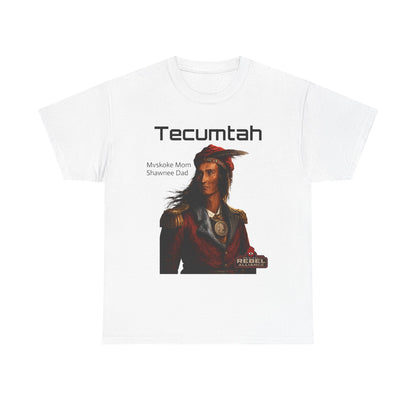 Tecumtah Native American Portrait T‑Shirt — Mvskoke Mom/Shawnee Dad Heritage Tee