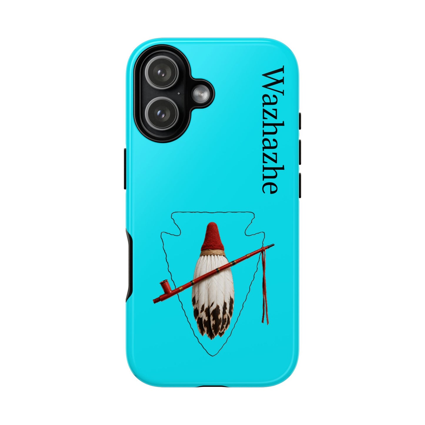 Osage Phone Case — Wazhahze Tribal Shield Design (Native Feather & Tomahawk)