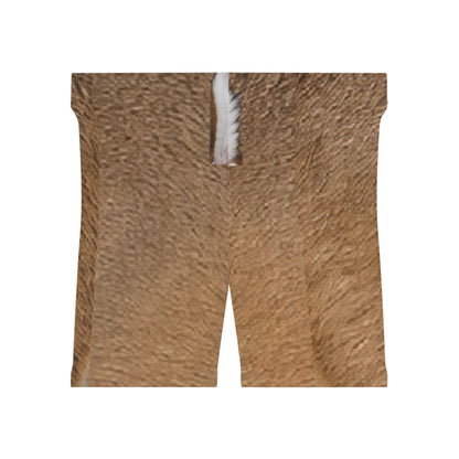 Deer Lady Print Women's Biker Shorts – Cozy Animal Texture AOP