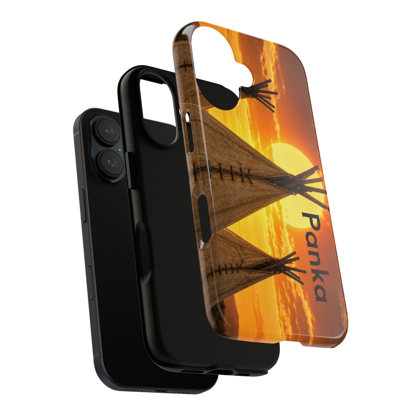 Ponca Sunset Tipi Phone Case — Personalized Native Teepee Landscape