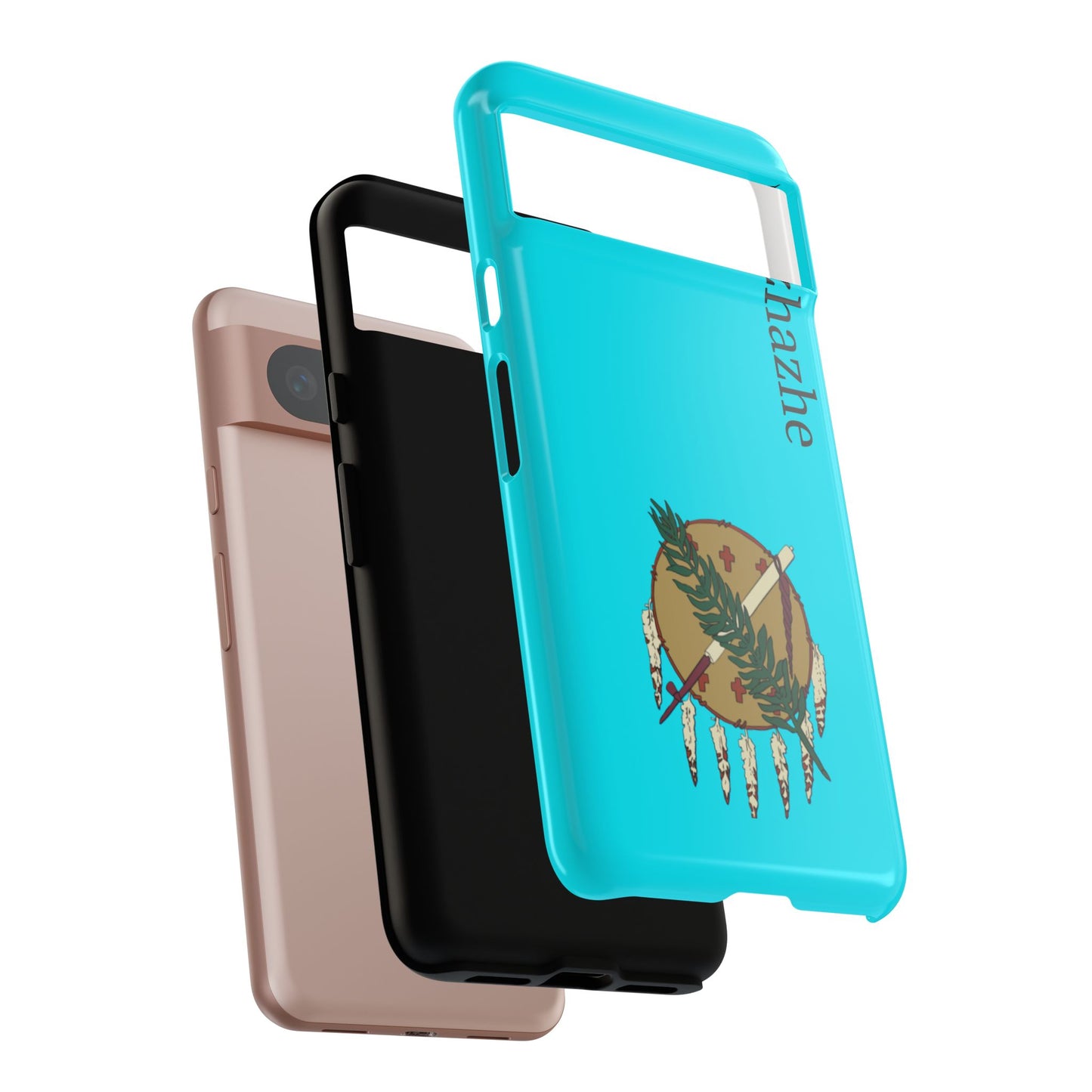 Osage Phone Case — Wazhahze Tribal Shield Design (Native Feather & Tomahawk)