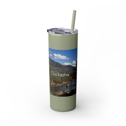 Chickasaw Skinny Tumbler with Straw, 20oz