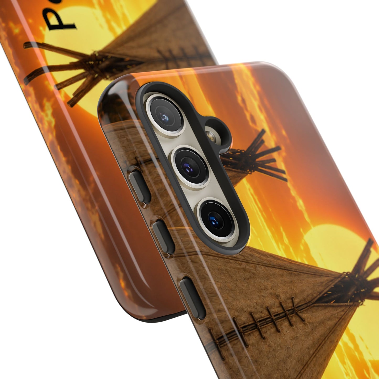 Ponca Sunset Tipi Phone Case — Personalized Native Teepee Landscape
