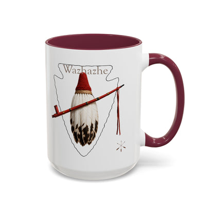 Osage Wazhazhe Tribal Feather Mug (11oz & 15oz) — Native-Inspired Coffee Cup