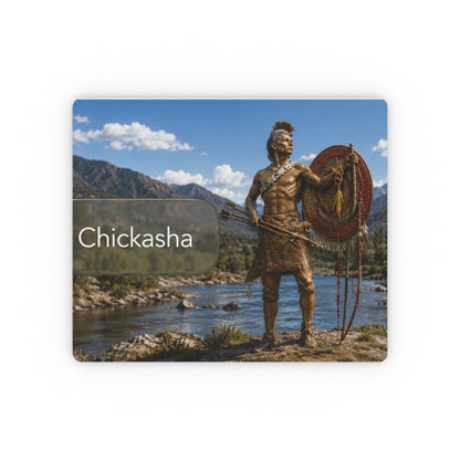 Chickasha Native Warrior Rectangular Mouse Pad — Scenic River Desktop Mousepad