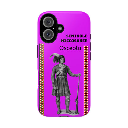 Seminole Miccosukee Tough Phone Case - Vibrant Pink Tribal Design