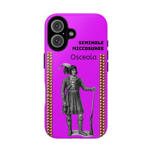 Seminole Miccosukee Tough Phone Case - Vibrant Pink Tribal Design