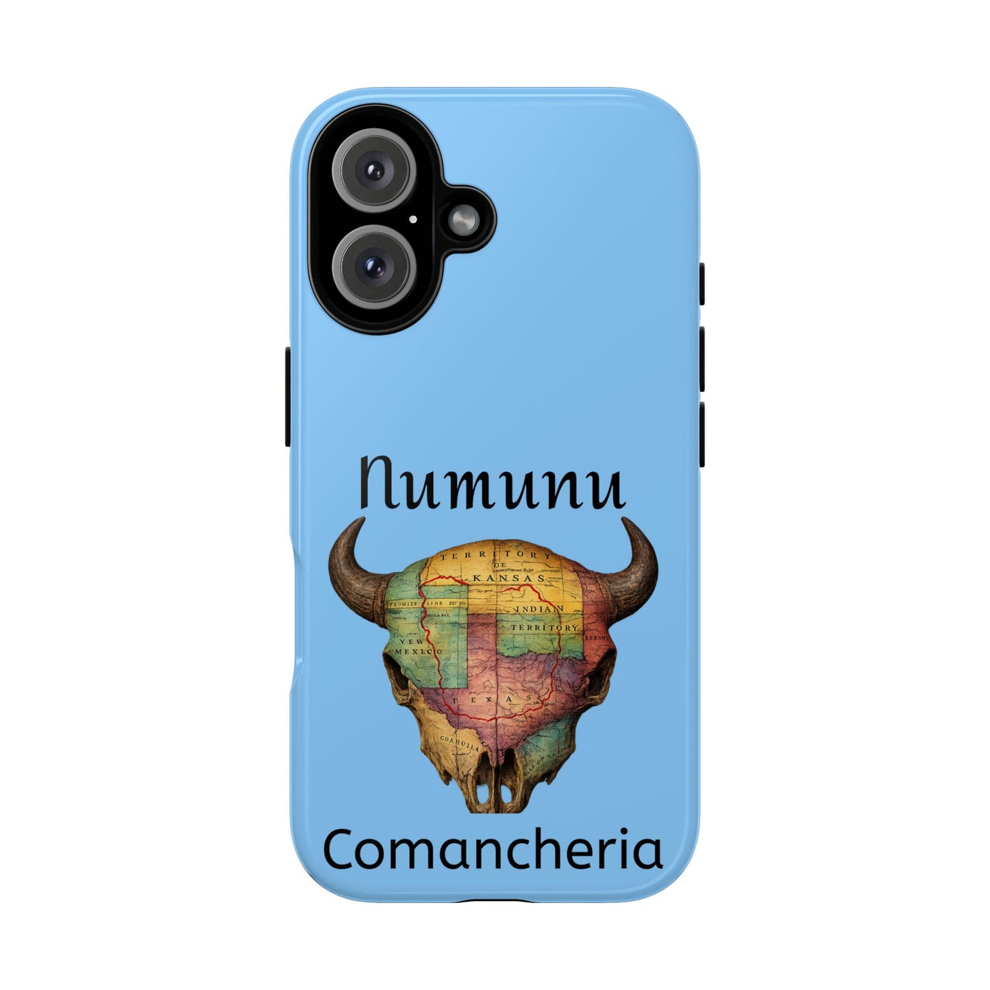 Comanche Phone Case — Comancheria Buffalo Skull Map "Numunu" (Protective, Cultural Design)